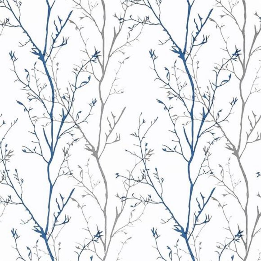 Grey Blue Tree Branches Peel and Stick Contact Paper Removable Wallpaper